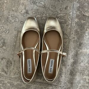 Steve Madden Gold Mary Jane Ballet Flats